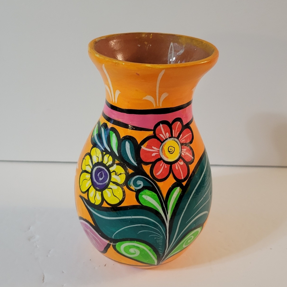 Handpainted Talavera Vase Floral Colorful